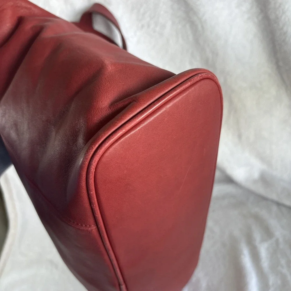 Vintage COACH Soho Zip Tote Bag Red Leather Large 4155 90s USA